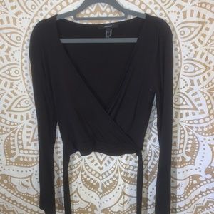 Women's Black Tied Crop Top